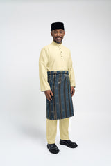 Patawali Modern Fit Baju Melayu Cekak Musang - Kuning Langsat