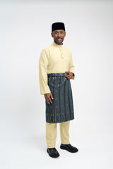 Patawali Modern Fit Baju Melayu Cekak Musang - Kuning Langsat