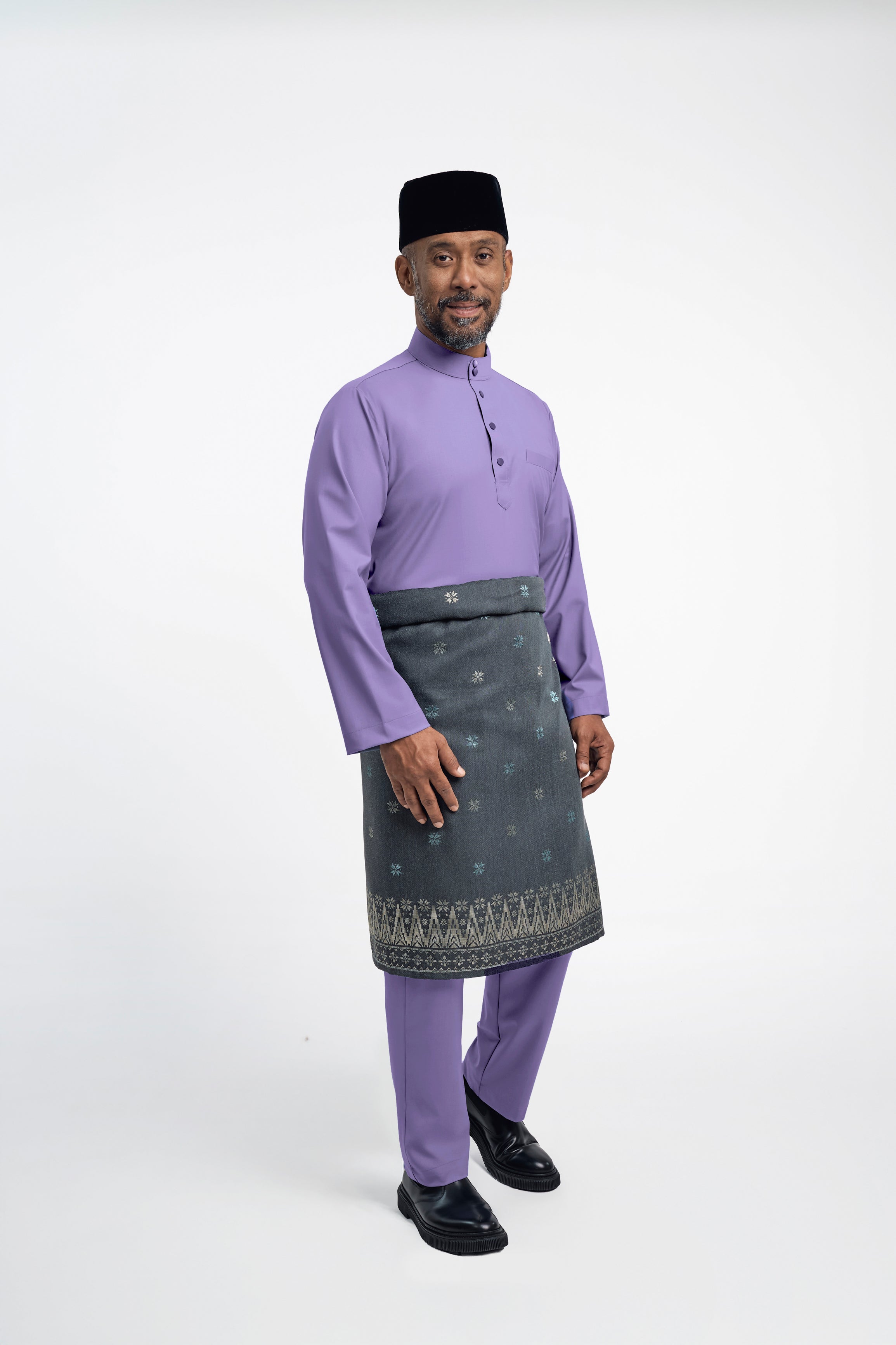 Patawali Modern Fit Baju Melayu Cekak Musang - Purple Yam