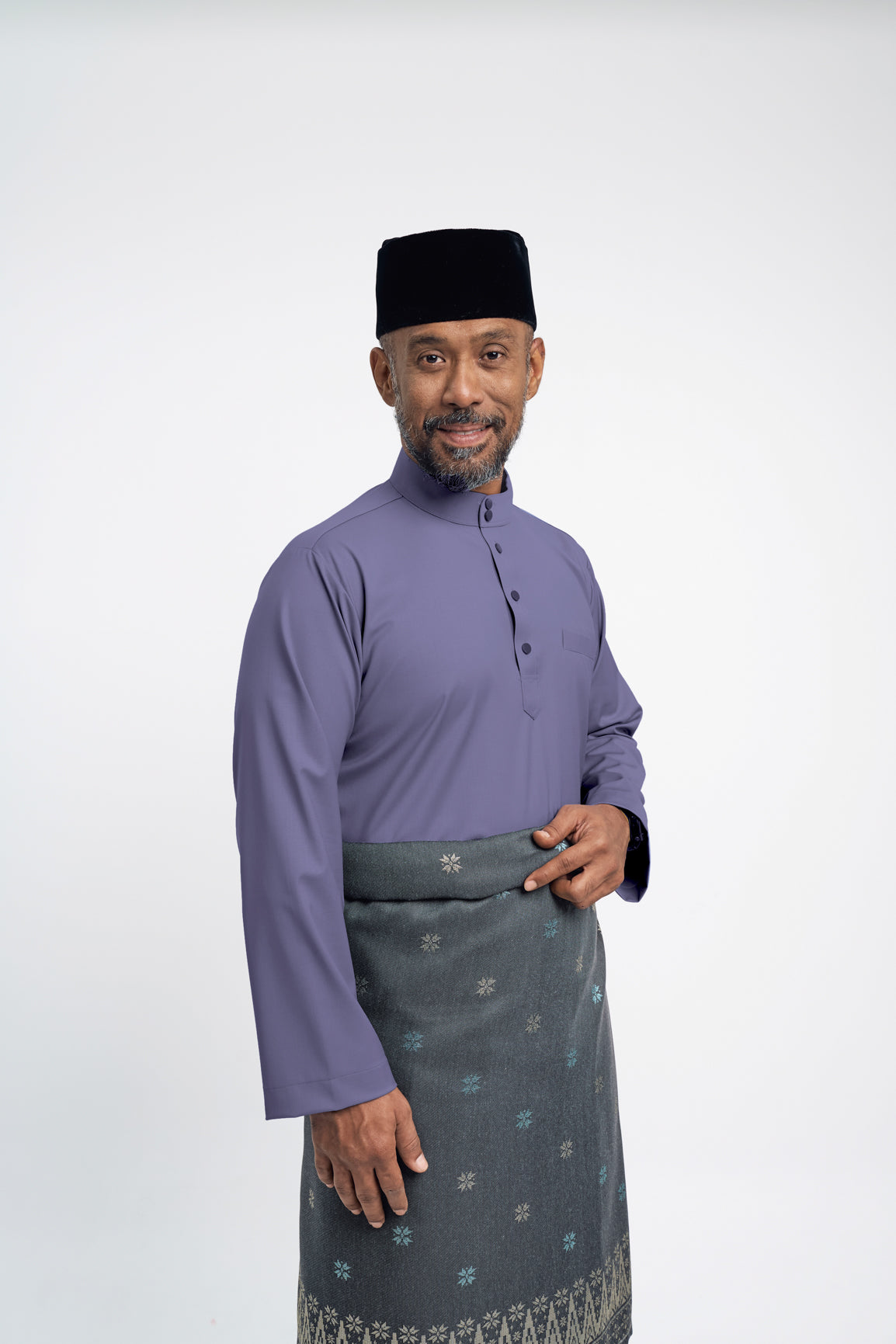 Patawali Modern Fit Baju Melayu Cekak Musang - Purple Yam