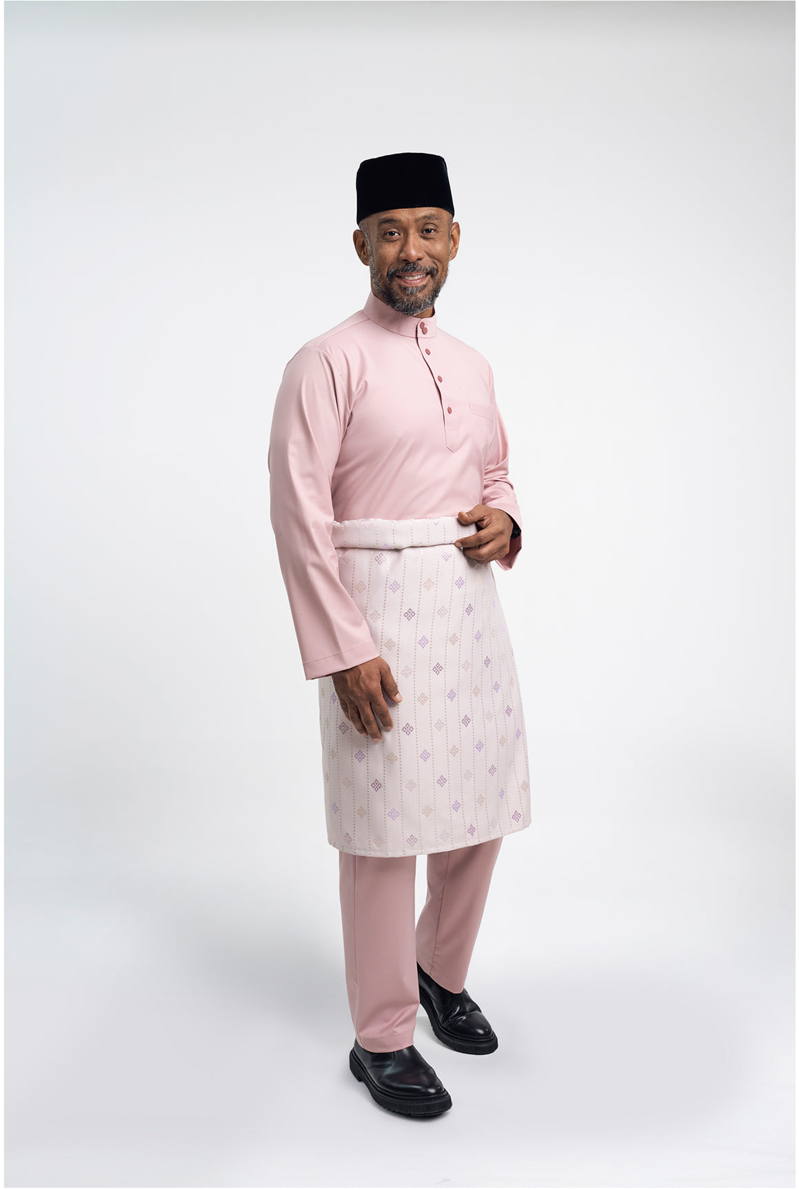 Patawali Modern Fit Baju Melayu Cekak Musang - Soft Pink