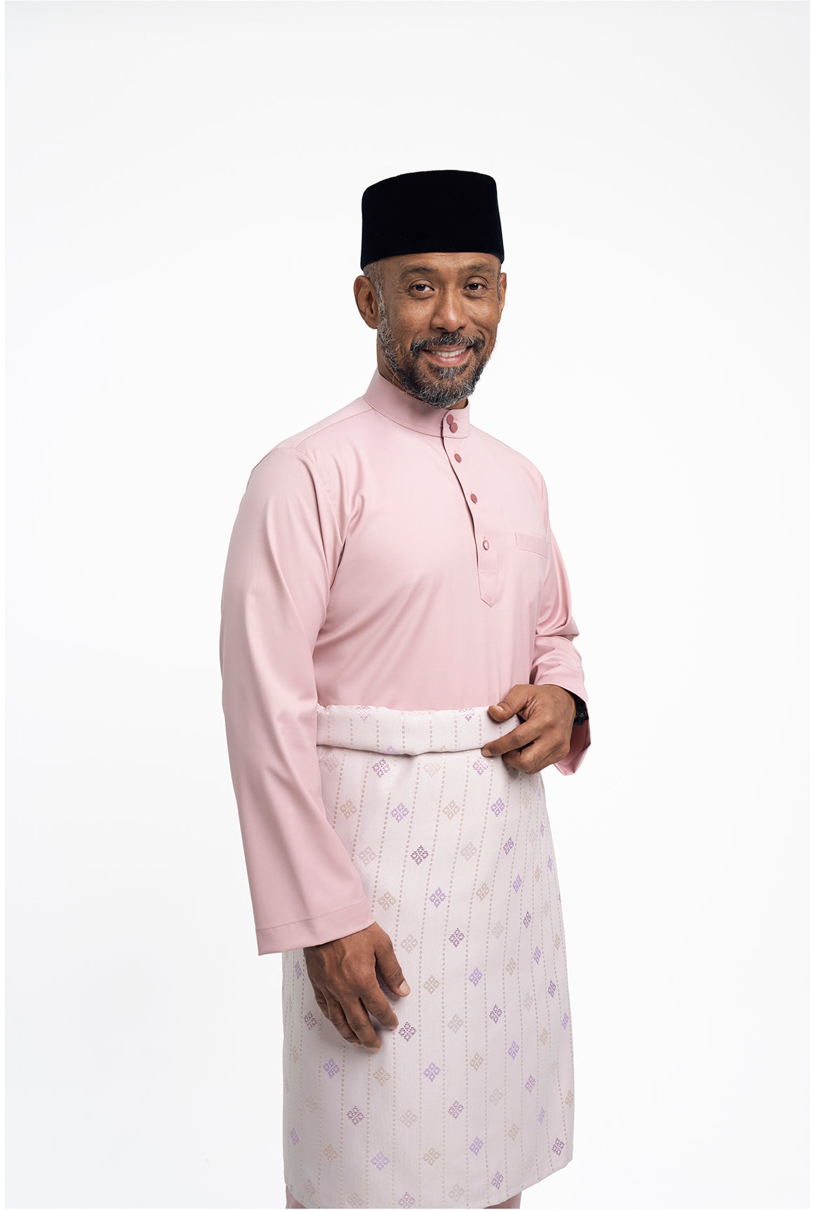 Patawali Modern Fit Baju Melayu Cekak Musang - Soft Pink