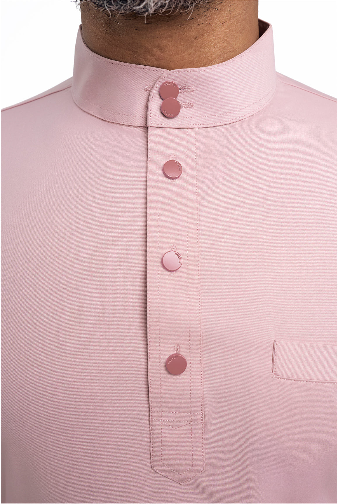 Patawali Modern Fit Baju Melayu Cekak Musang - Soft Pink