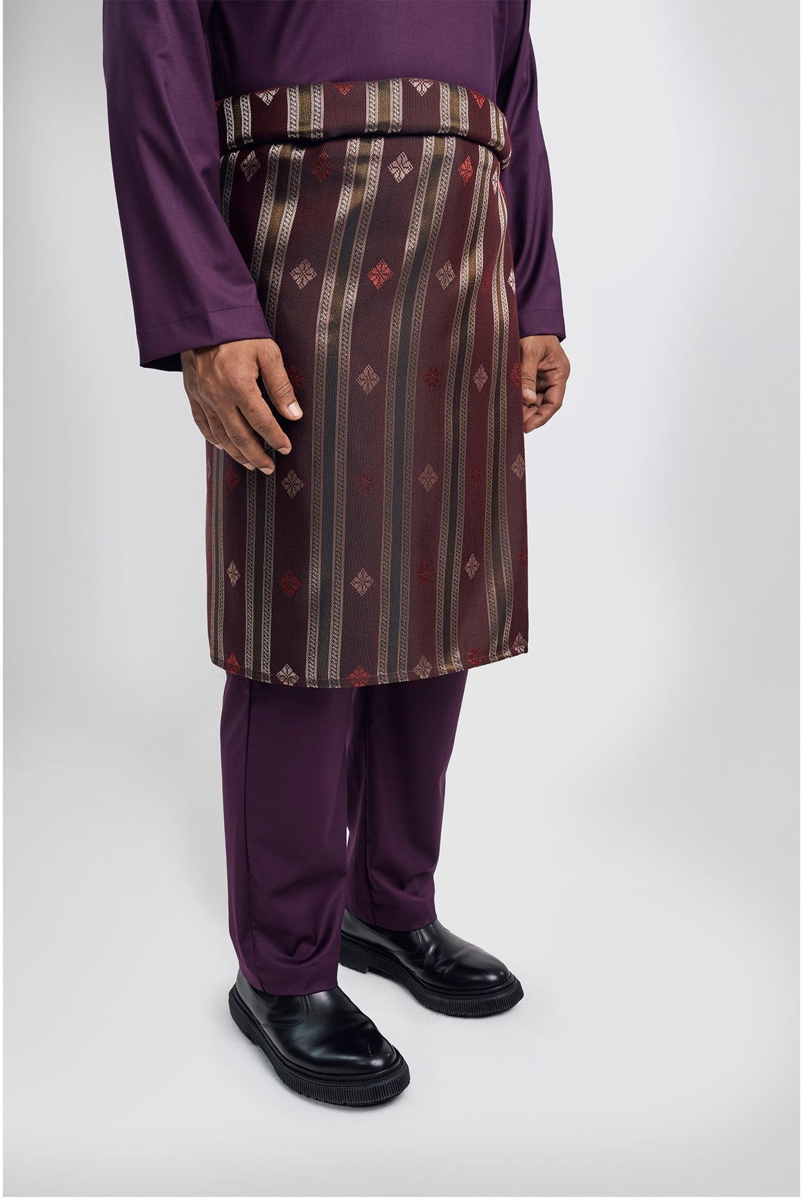 Patawali Modern Fit Baju Melayu Cekak Musang - Dark Purple