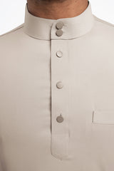 Patawali Modern Fit Baju Melayu Cekak Musang - Light Taupe