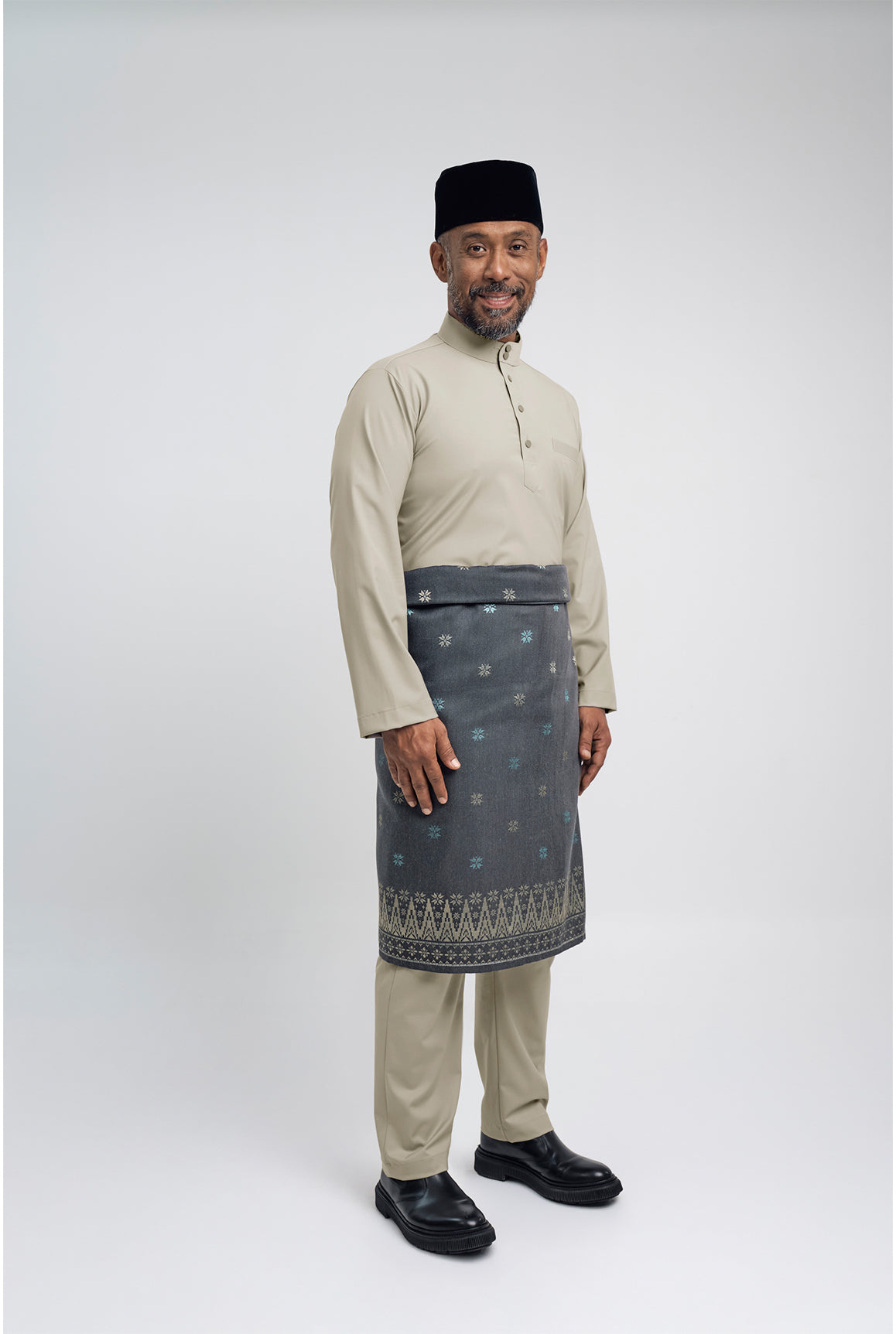 Patawali Modern Fit Baju Melayu Cekak Musang - Light Taupe
