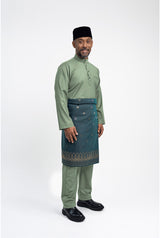 Patawali Modern Fit Baju Melayu Cekak Musang - Grass Green