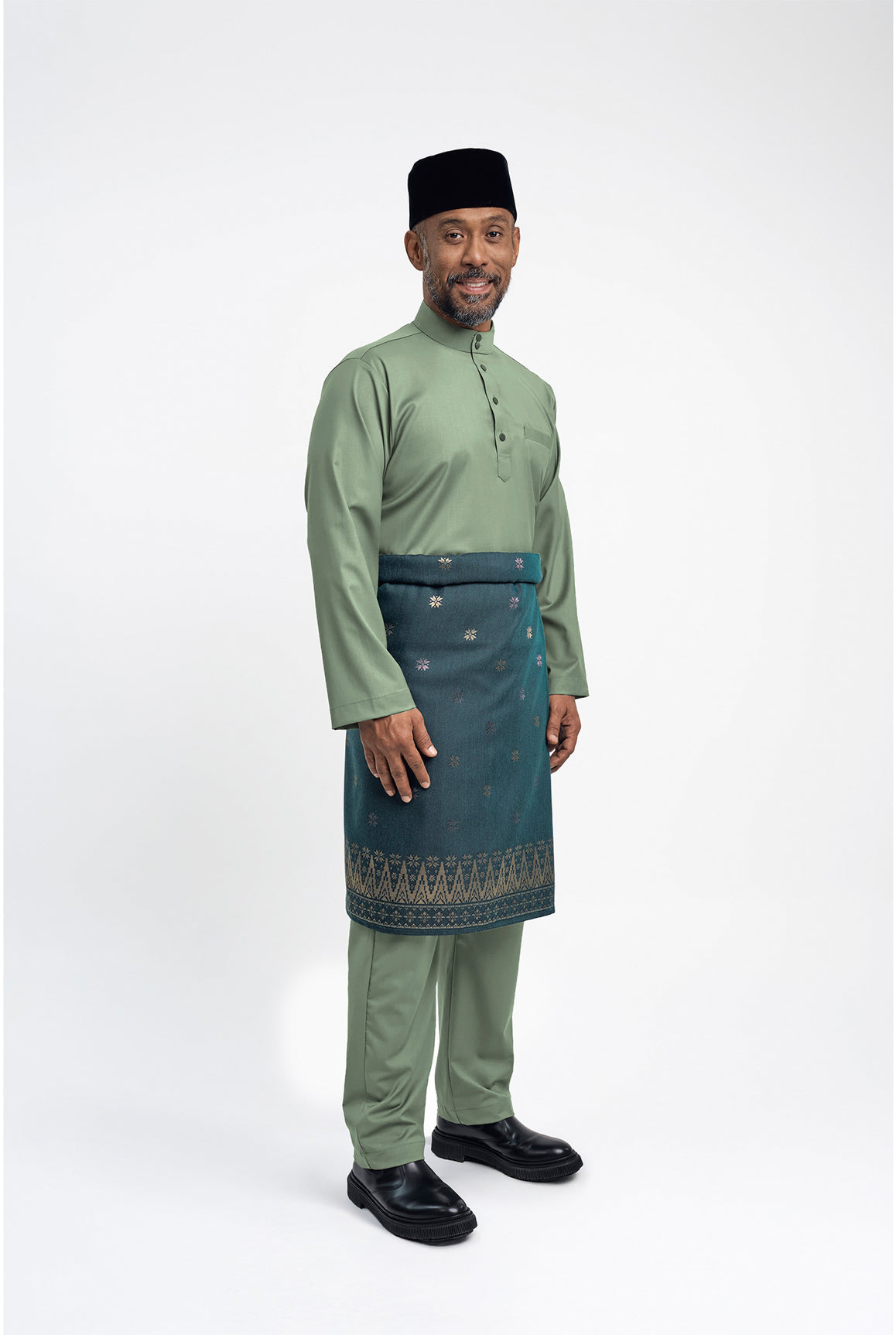 Patawali Modern Fit Baju Melayu Cekak Musang - Grass Green