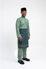 Patawali Modern Fit Baju Melayu Cekak Musang - Grass Green