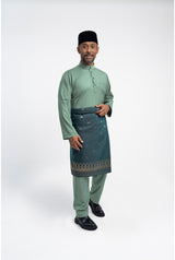 Patawali Modern Fit Baju Melayu Cekak Musang - Grass Green