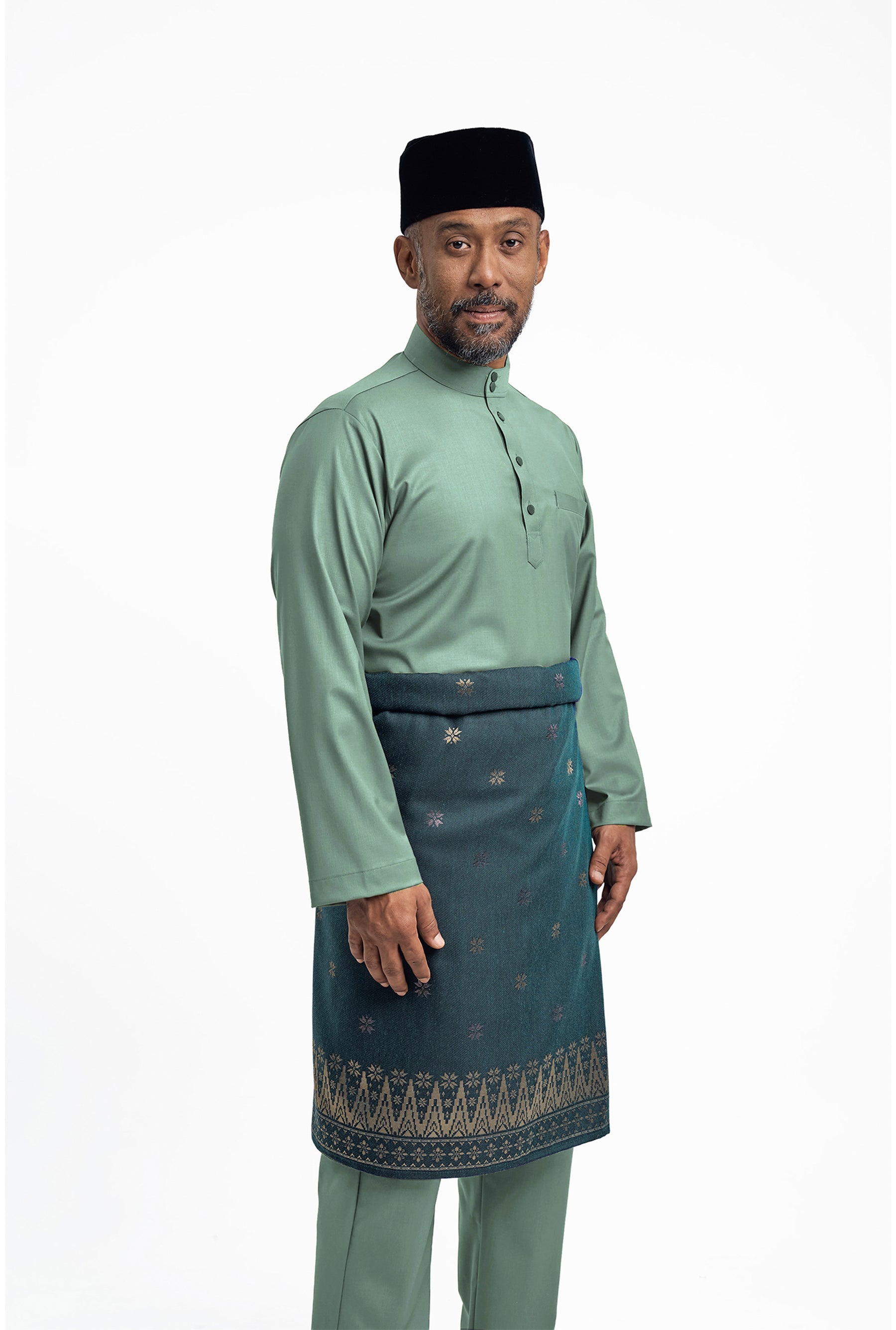 Patawali Modern Fit Baju Melayu Cekak Musang - Grass Green