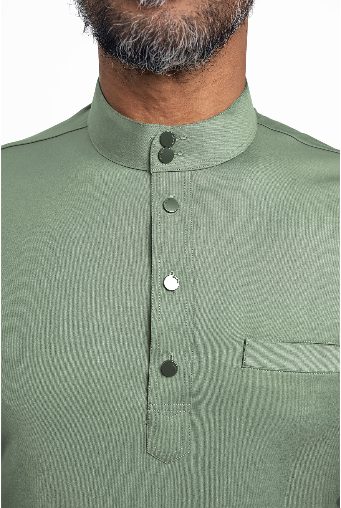Patawali Modern Fit Baju Melayu Cekak Musang - Grass Green