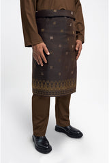 Patawali Modern Fit Baju Melayu Cekak Musang - Coffee Brown