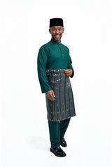 Patawali Modern Fit Baju Melayu Cekak Musang - Deep Green