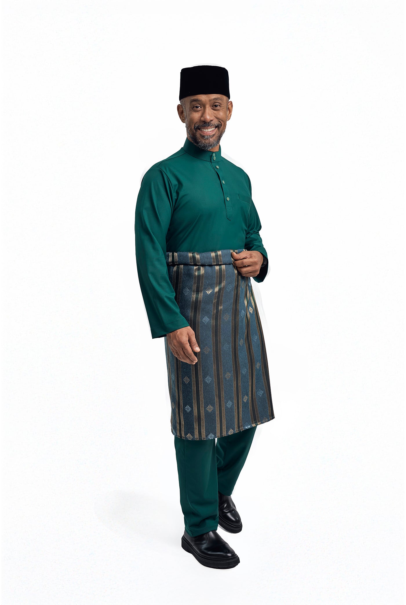 Patawali Modern Fit Baju Melayu Cekak Musang - Emerald Green