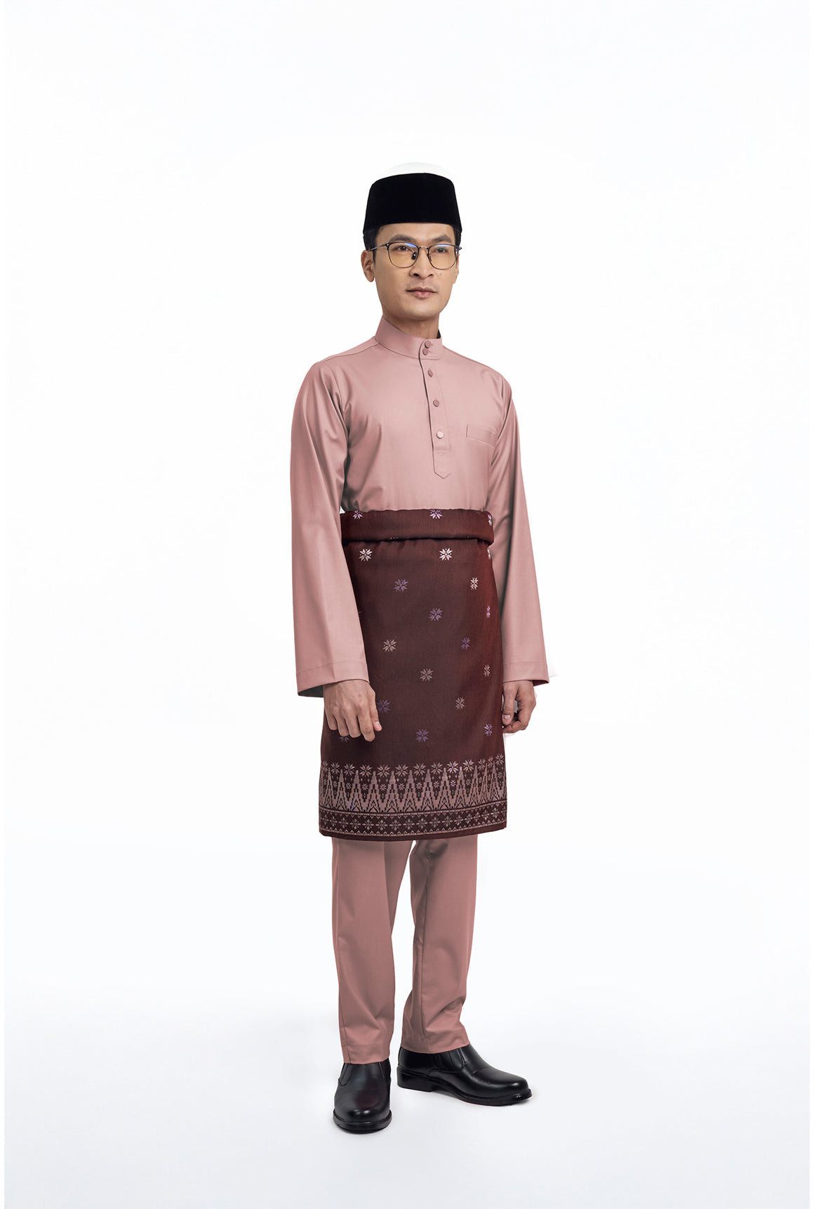Patawali Modern Fit Baju Melayu Cekak Musang - Dusty Pink