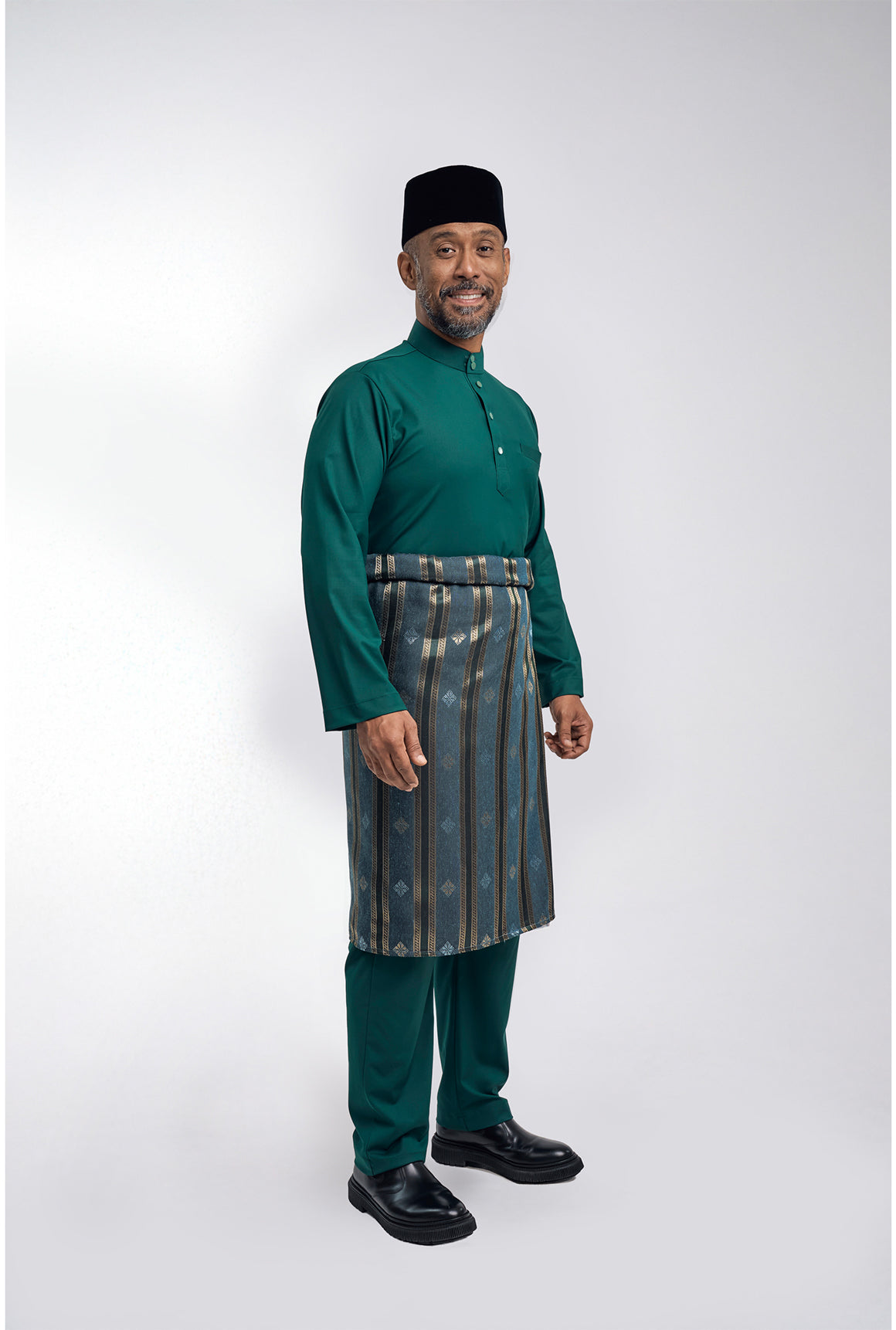Patawali Modern Fit Baju Melayu Cekak Musang - Deep Green