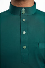 Patawali Modern Fit Baju Melayu Cekak Musang - Deep Green