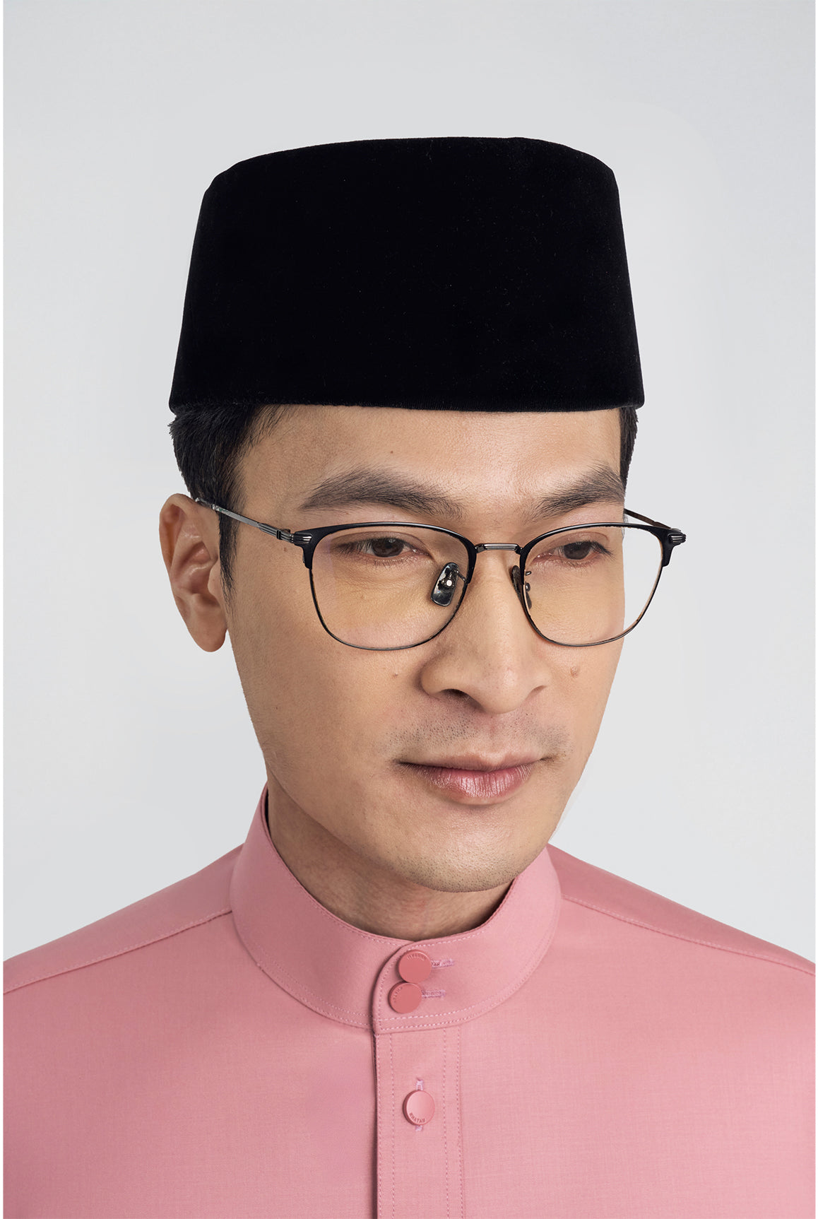 Patawali Modern Fit Baju Melayu Cekak Musang - Dusty Pink
