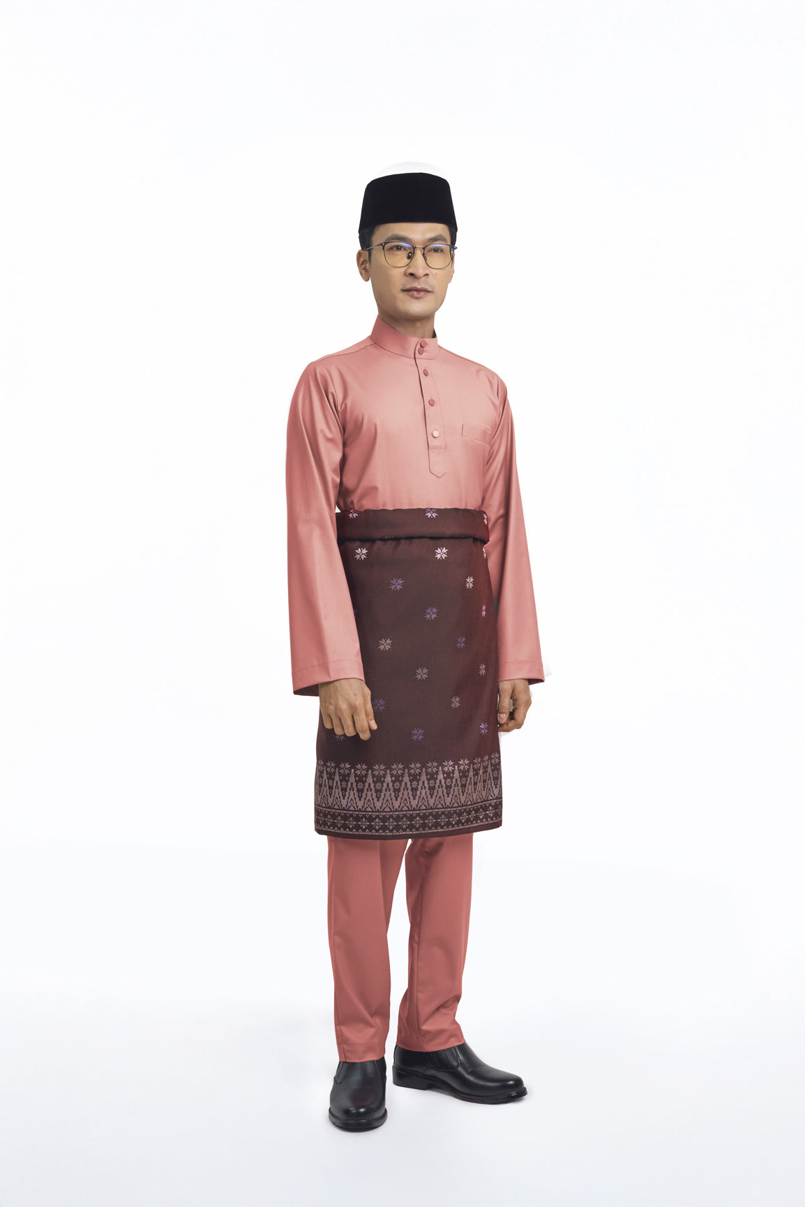 Patawali Modern Fit Baju Melayu Cekak Musang - Smokey Pink