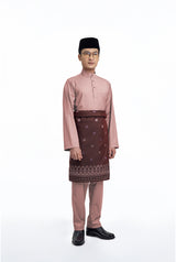 Patawali Modern Fit Baju Melayu Cekak Musang - Smokey Pink