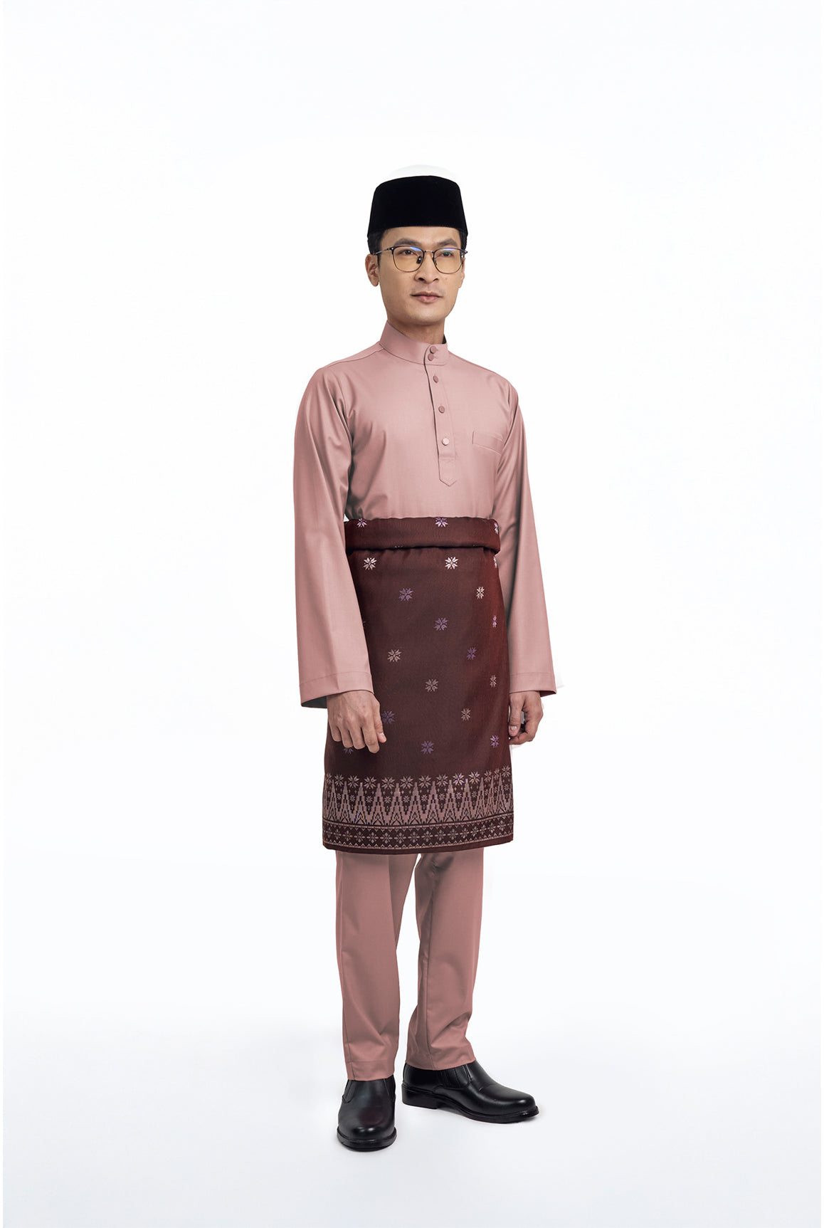 Patawali Modern Fit Baju Melayu Cekak Musang - Smokey Pink