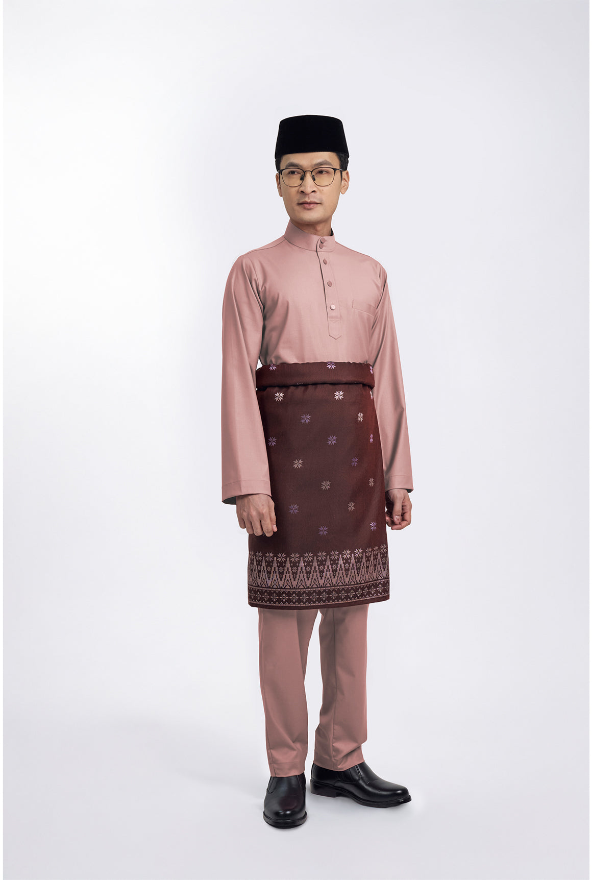Patawali Modern Fit Baju Melayu Cekak Musang - Smokey Pink