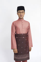 Patawali Modern Fit Baju Melayu Cekak Musang - Smokey Pink