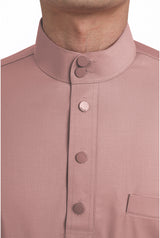 Patawali Modern Fit Baju Melayu Cekak Musang - Smokey Pink