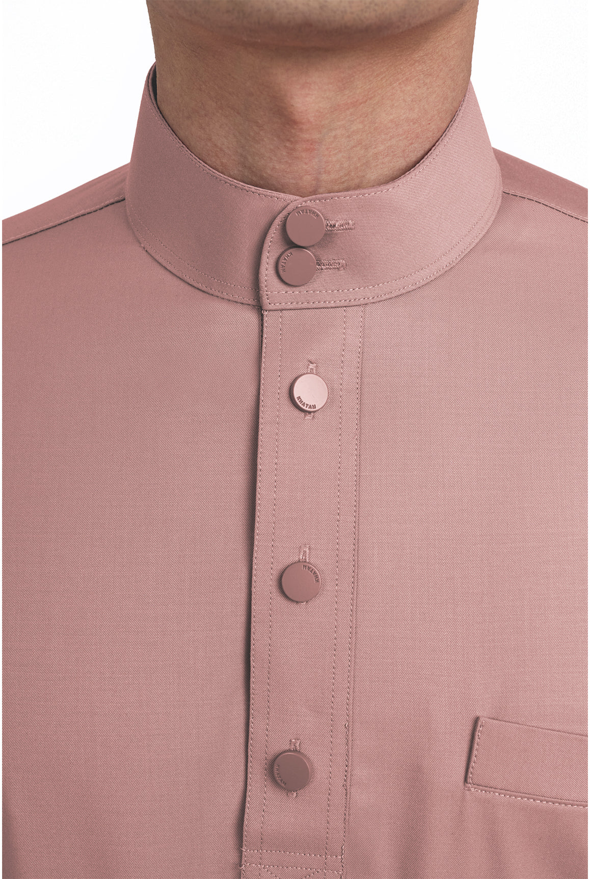 Patawali Modern Fit Baju Melayu Cekak Musang - Smokey Pink