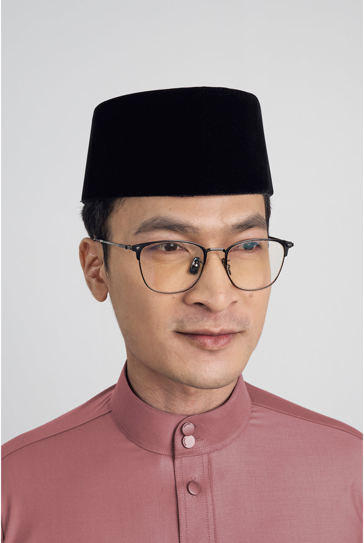 Patawali Modern Fit Baju Melayu Cekak Musang - Dark Rose