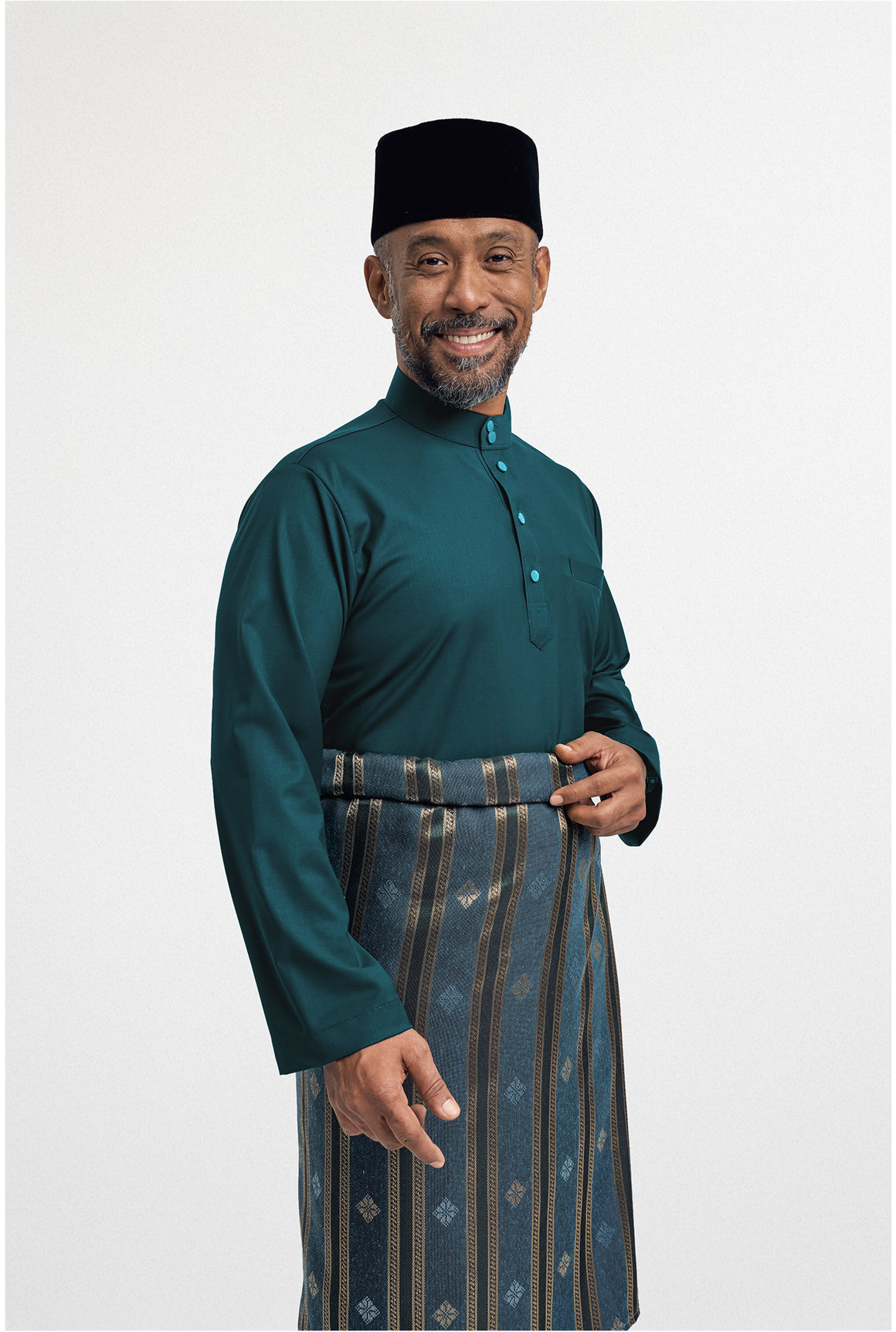 Patawali Modern Fit Baju Melayu Cekak Musang - Deep Teal