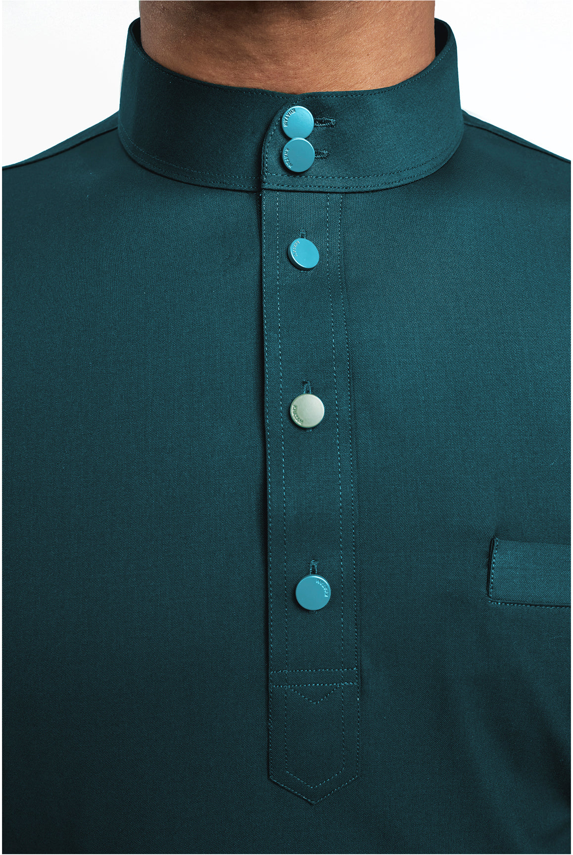 Patawali Modern Fit Baju Melayu Cekak Musang - Deep Teal