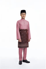 Patawali Modern Fit Baju Melayu Cekak Musang - Pink Belacan