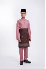 Patawali Modern Fit Baju Melayu Cekak Musang - Pink Belacan