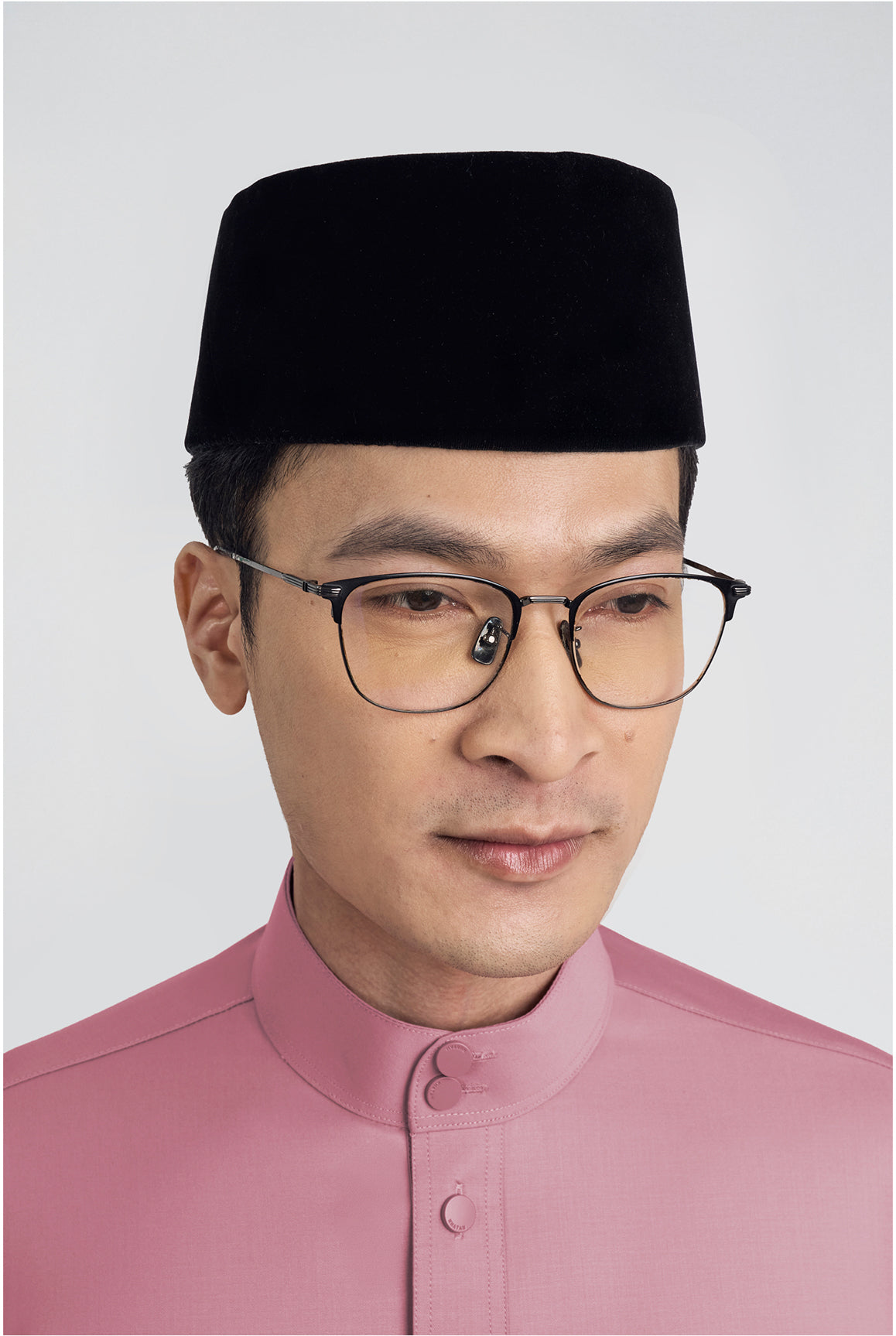 Patawali Modern Fit Baju Melayu Cekak Musang - Pink Belacan