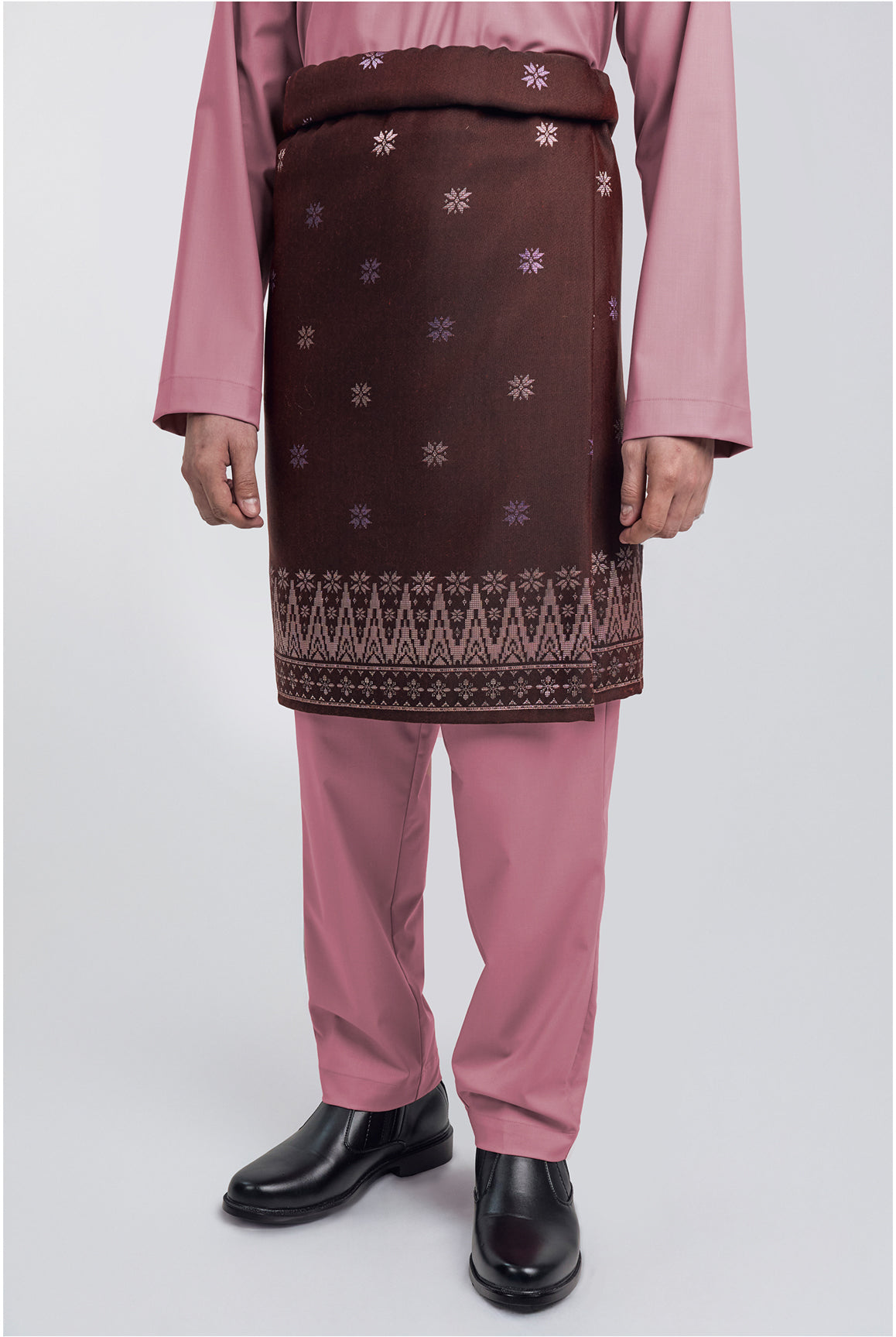 Patawali Modern Fit Baju Melayu Cekak Musang - Pink Belacan