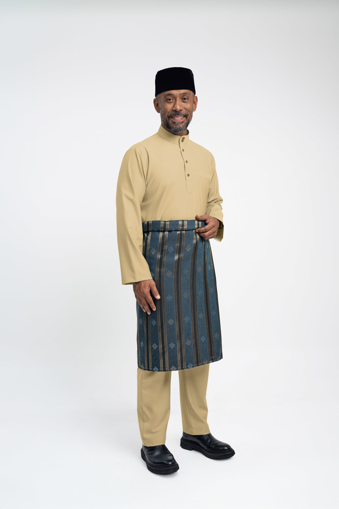 Patawali Modern Fit Baju Melayu Cekak Musang - Buttermilk