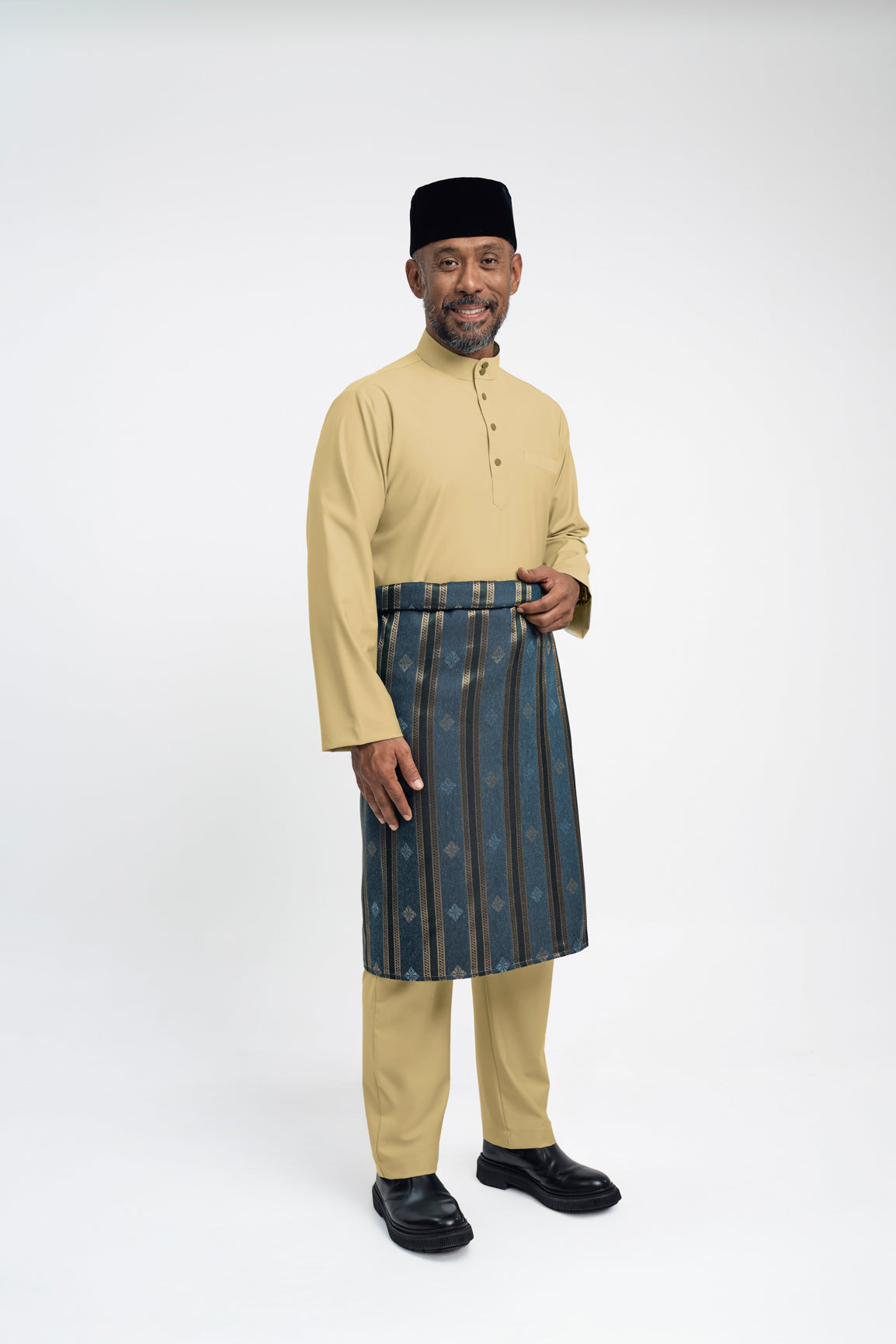 Patawali Modern Fit Baju Melayu Cekak Musang - Buttermilk