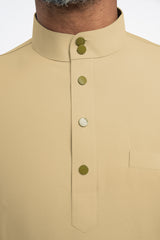 Patawali Modern Fit Baju Melayu Cekak Musang - Buttermilk