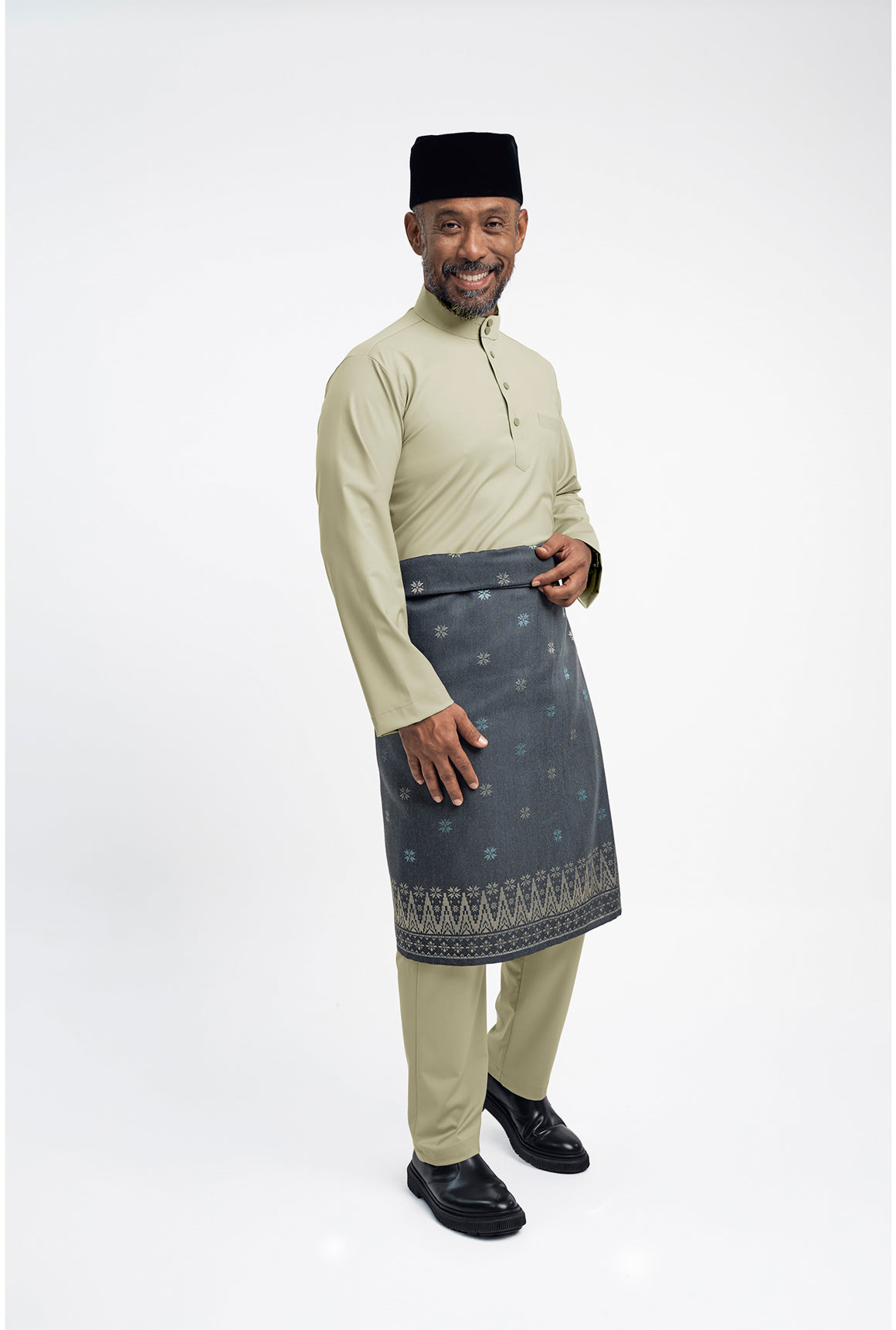 Patawali Modern Fit Baju Melayu Cekak Musang - Light Khaki