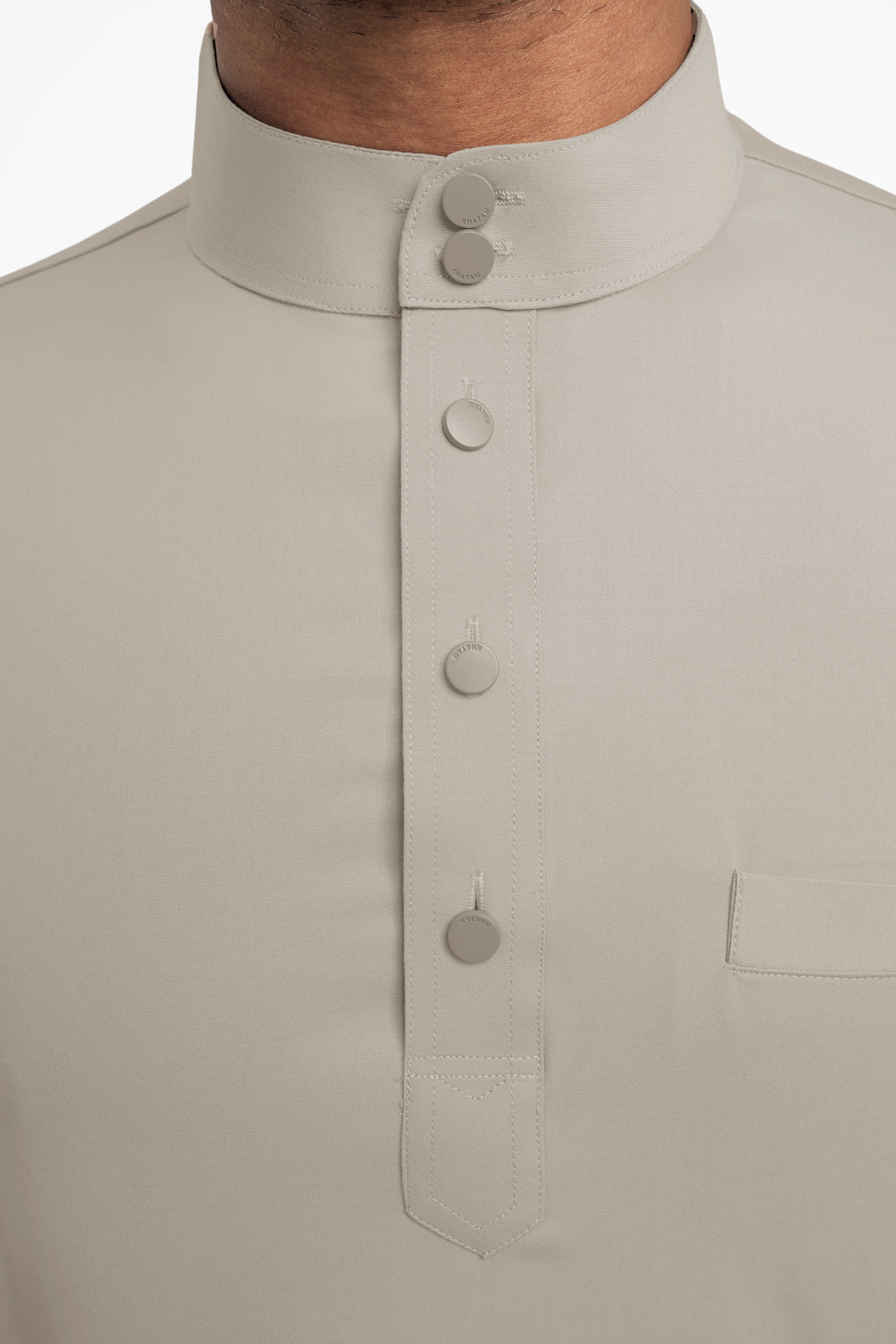 Patawali Modern Fit Baju Melayu Cekak Musang - Light Khaki