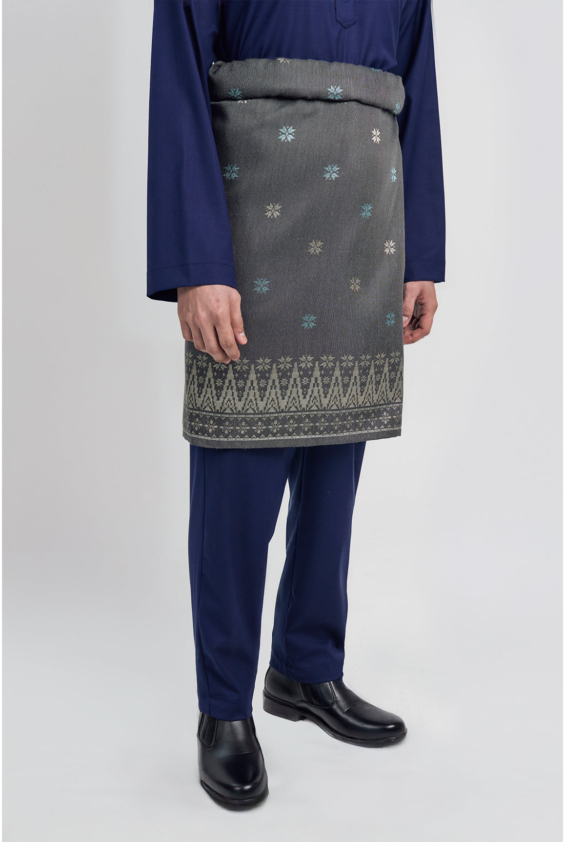 Patawali Modern Fit Baju Melayu Cekak Musang - Dark Navy