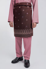 Patawali Modern Fit Baju Melayu Cekak Musang - Pink Belacan