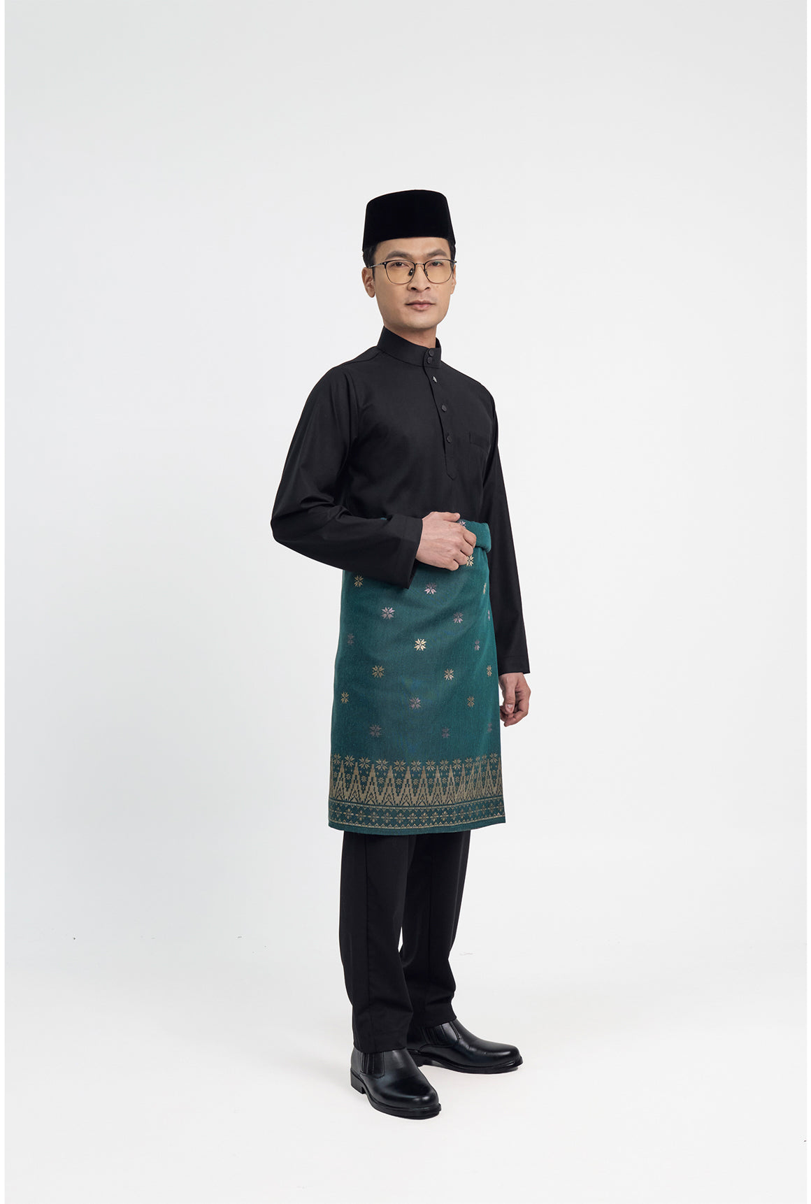 Patawali Modern Fit Baju Melayu Cekak Musang - Opal Black