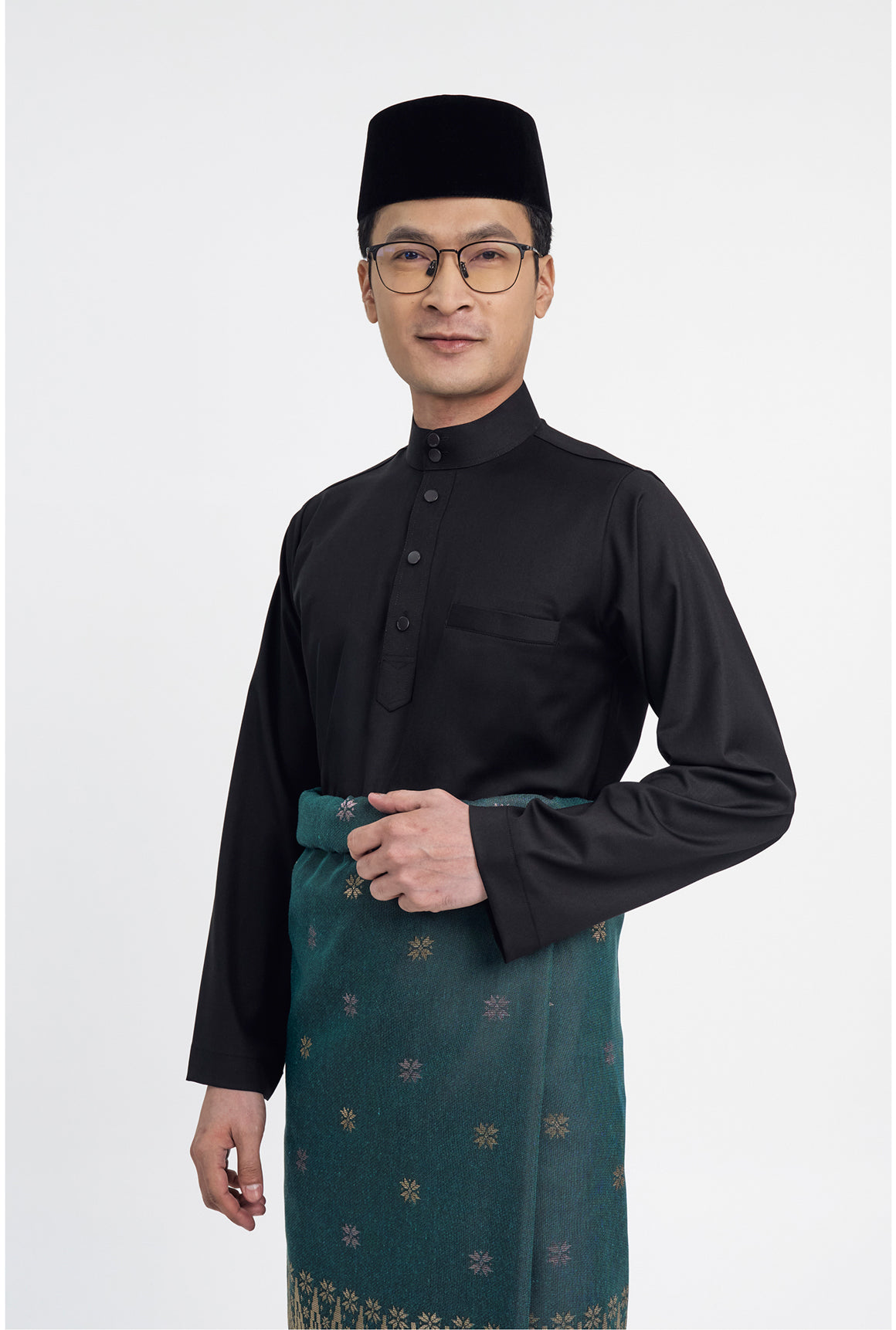 Patawali Modern Fit Baju Melayu Cekak Musang - Opal Black