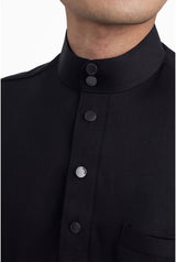 Patawali Modern Fit Baju Melayu Cekak Musang - Opal Black