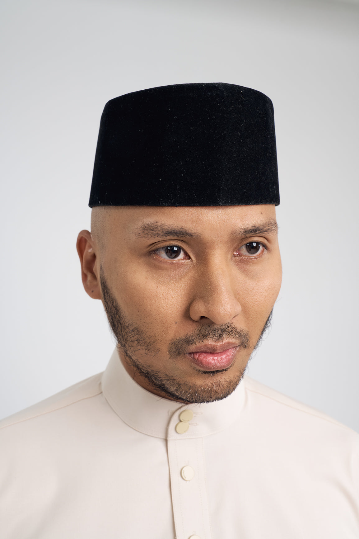 Patawali Modern Fit Baju Melayu Cekak Musang - Ecru Beige