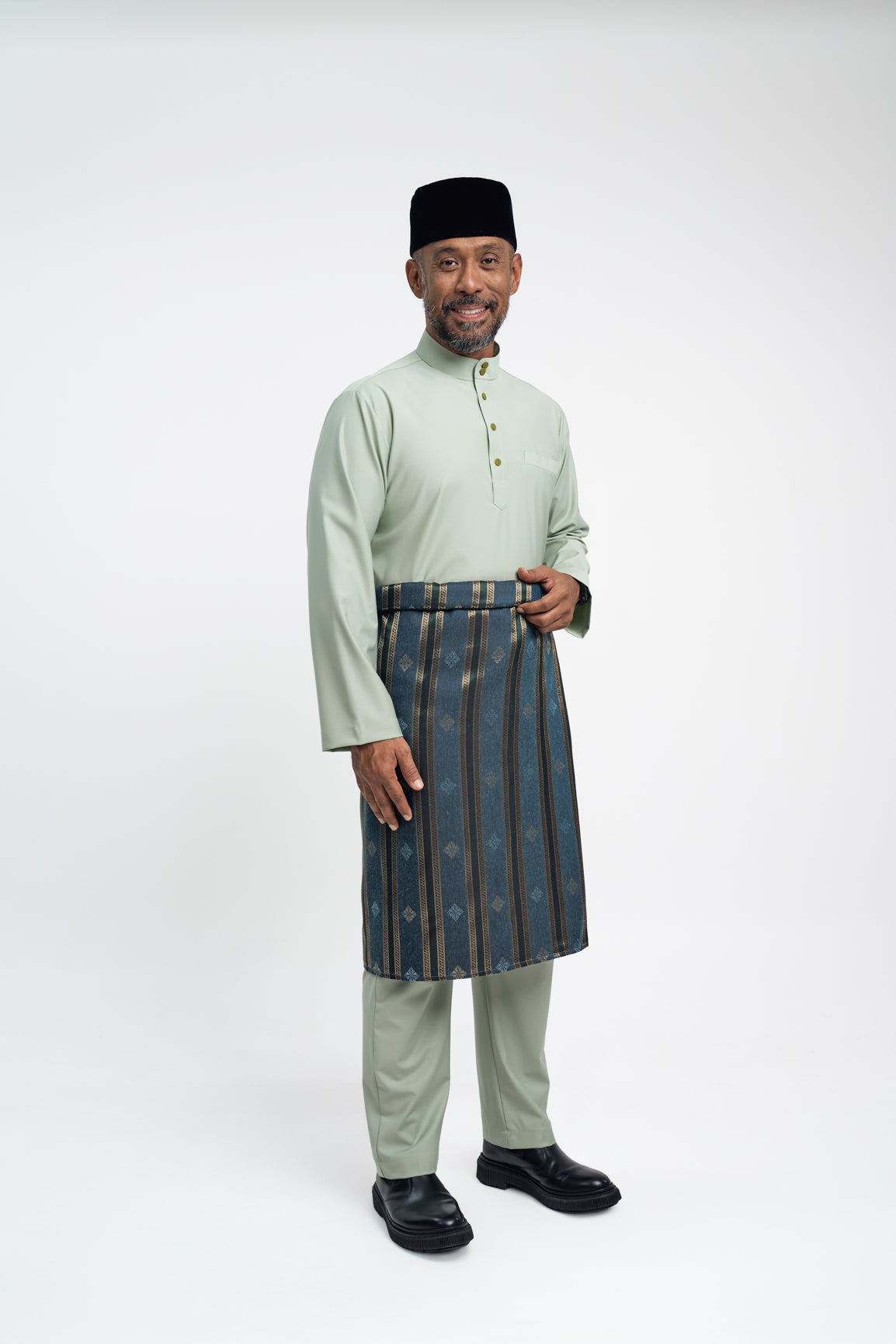 Patawali Modern Fit Baju Melayu Cekak Musang - Mint Green