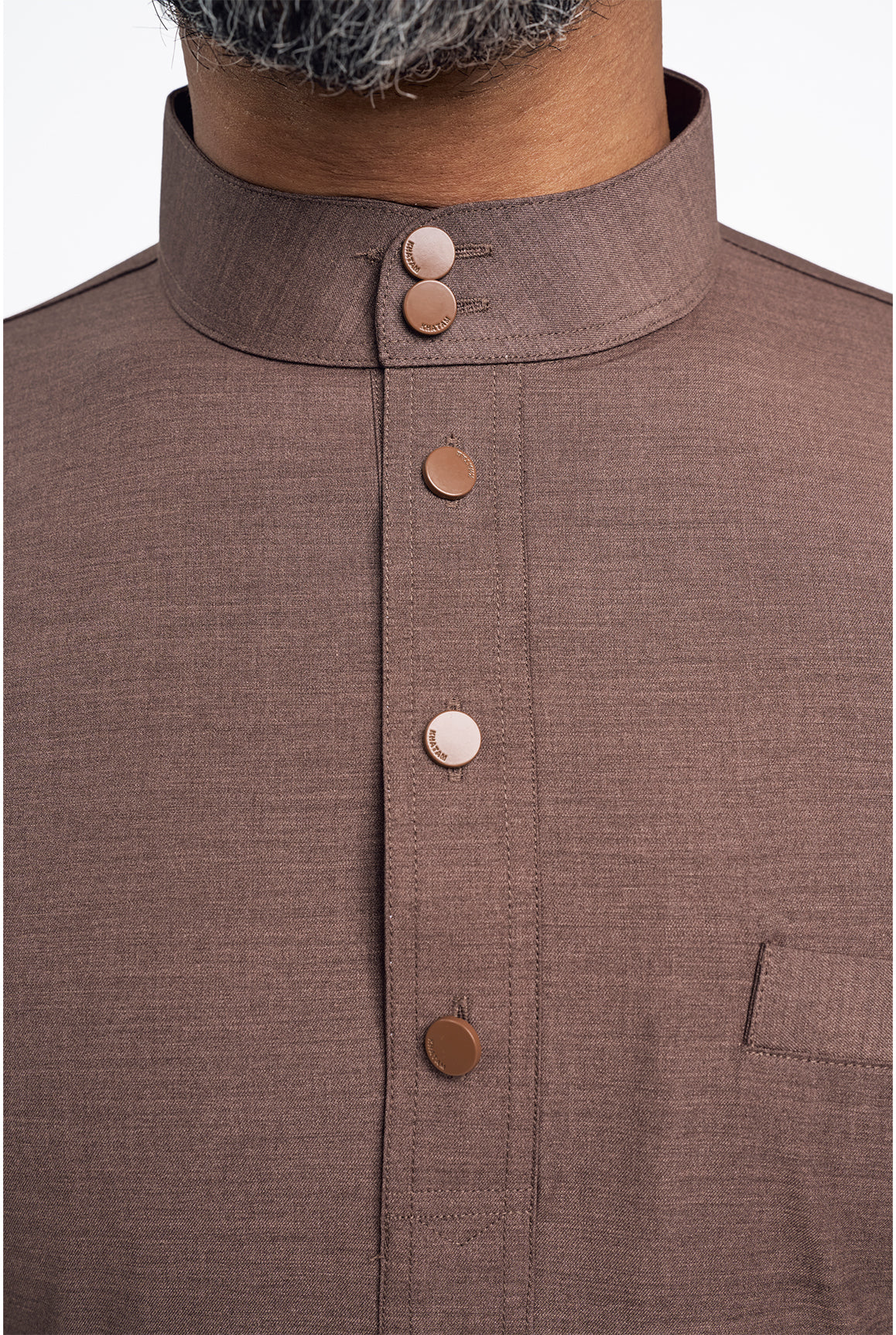 Patawali Modern Fit Baju Melayu Cekak Musang - Espresso